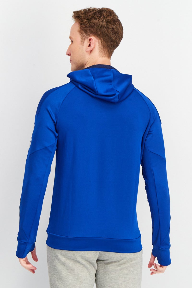 Hummel Men Sportswear Fit Hooded Long Sleeve Brand Logo Sweatshirt, Navy Combo - Image 4